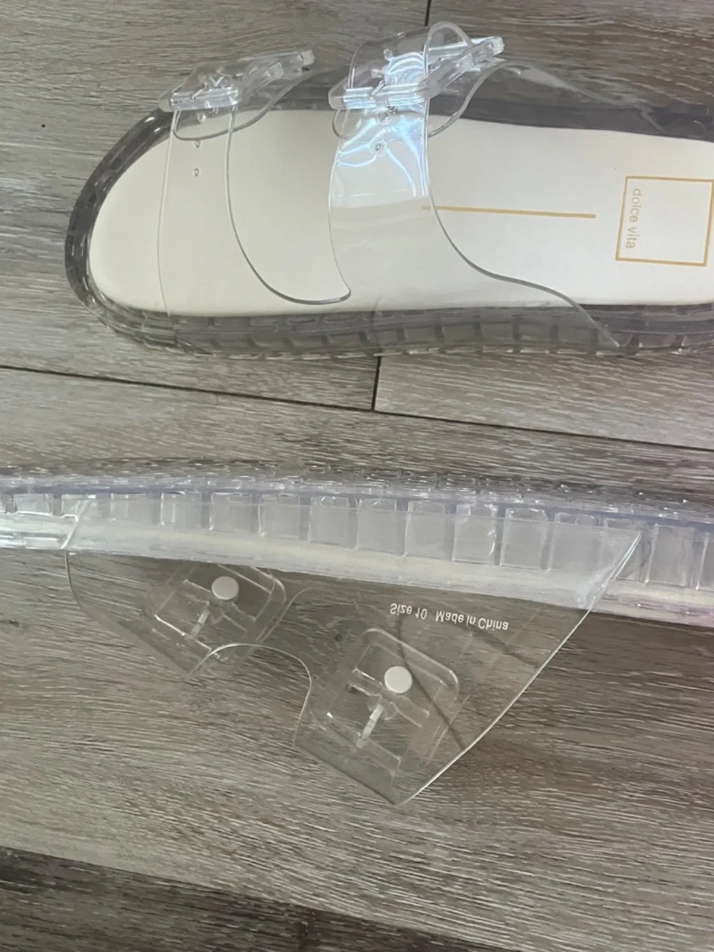 Dolce Vita Clear Double-Buckle Jelly Sandals
